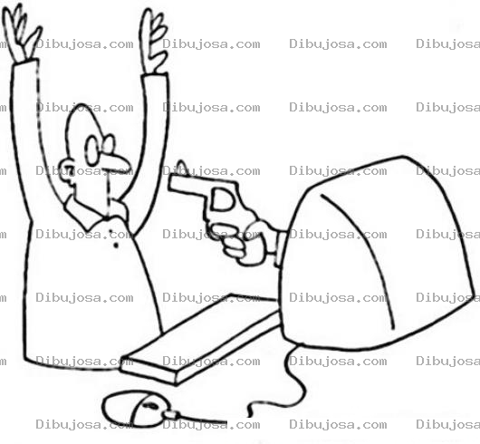 Dibujo para colorear Robo Por Internet Para Pintar Y Colorear Dibujo De Una Estafa Cibernetica