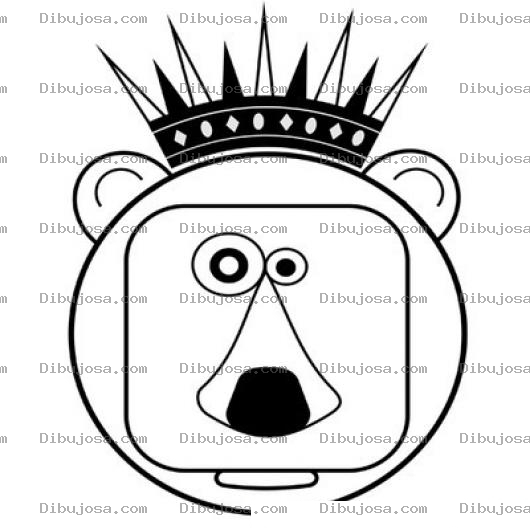 Dibujo para colorear Dibujo De Oso Rey Para Pintar Y Colorear Al Rey Oso