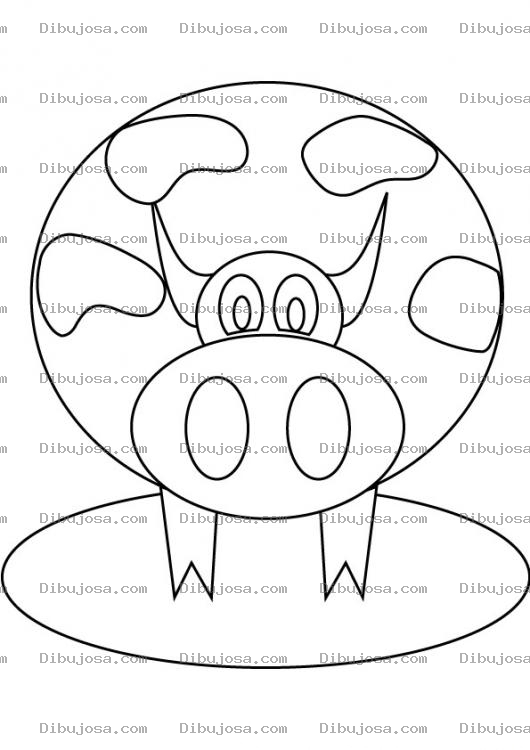 Dibujo para colorear Dibujo De Vaquita Gorda Para Pintar Y Colorear