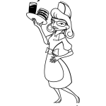 Dibujo para colorear Dibujo De Mesera De Cafeteria Para Pintar Y Colorear Mesera Con Hambuguesa Y Gaseosa