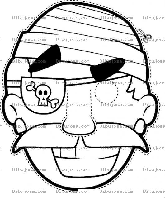 Dibujo para colorear Mascara De Pirata Para Imprimir Recortar Y Pintar