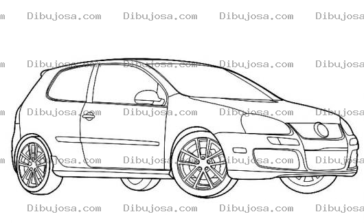 Dibujo para colorear Dibujo De Volkswagen Golf Hatchback De 2 Puertas Para Pintar Y Colorear