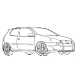 Dibujo para colorear Dibujo De Volkswagen Golf Hatchback De 2 Puertas Para Pintar Y Colorear