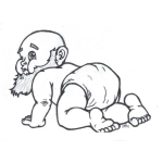 Dibujo para colorear Dibujo De Bebe Viejito Para Pintar Y Colorear Abuelito Barbudo Gateando Como Bebe Bebeviejito Viejitobebe