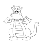 Dibujo para colorear Dibujo De Dragon Con Alas Cortas Para Pintar Y Colorear Dragoncito Chistoso
