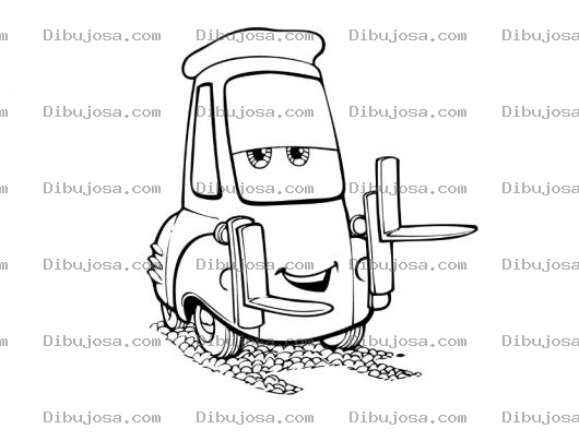 Dibujo para colorear Pintar el montacargas de cars