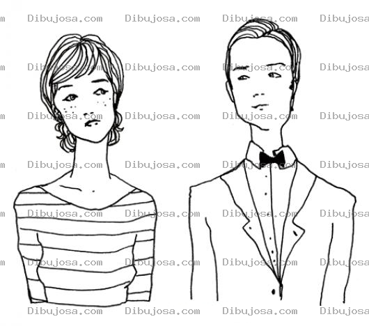 Dibujo para colorear Matrimonio Joven Dibujo De Una Pareja De Esposos Jovenes Para Colorear