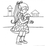Dibujo para colorear Dibujo De Nina Con Helado De Crema Y Cono Para Pintar Y Colorear Helado Cremoso