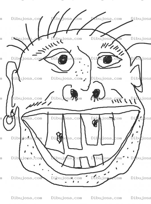 Dibujo para colorear Cara De Preso Feo Para Pintar Y Colorear Presidiario Con Caries En Los Dientes