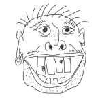 Dibujo para colorear Cara De Preso Feo Para Pintar Y Colorear Presidiario Con Caries En Los Dientes