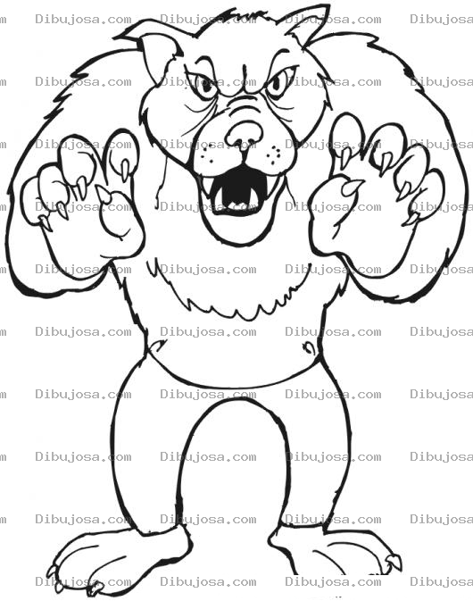 Dibujo para colorear Dibujo De Lobo Intimidador Y Atemorizante Para Pintar Y Colorear