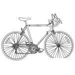 Dibujo para colorear Dibujo De Bicicleta De Ruta Para Pintar Y Colorear Bicicleta De Carreras