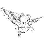 Dibujo para colorear Loro De Dos Cabezas Para Pintar Y Colorear