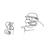 Dibujo para colorear Dibujo De Un Gordo Abusivo Burlandose De Un Viejito Para Pintar Y Colorear