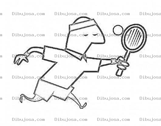 Dibujo para colorear Dibujo De Tenista Hombre Para Pintar Y Colorear