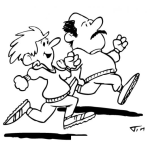 Dibujo para colorear Dibujo De Esposos Corriendo Juntos Para Pintar Y Colorear Pareja Trotando