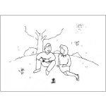 Dibujo para colorear Dibujo De Una Cita Amorosa Al Aire Libre Para Pintar Y Colorear