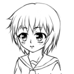 Dibujo para colorear Dibujo De Chinita Manga De Pelo Corto Para Pintar Y Colorear