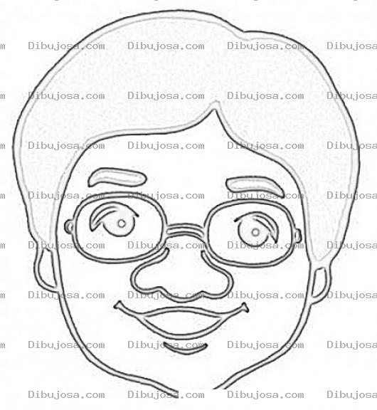 Dibujo para colorear Dibujo De Muchacho Con Lentes Para Colorear