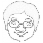 Dibujo para colorear Dibujo De Muchacho Con Lentes Para Colorear