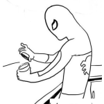 Dibujo para colorear Dibujo De Spiderman Abriendo Un Frasco Para Pintar Y Colorear Al Hombre Arana Con Una Lata De Atun