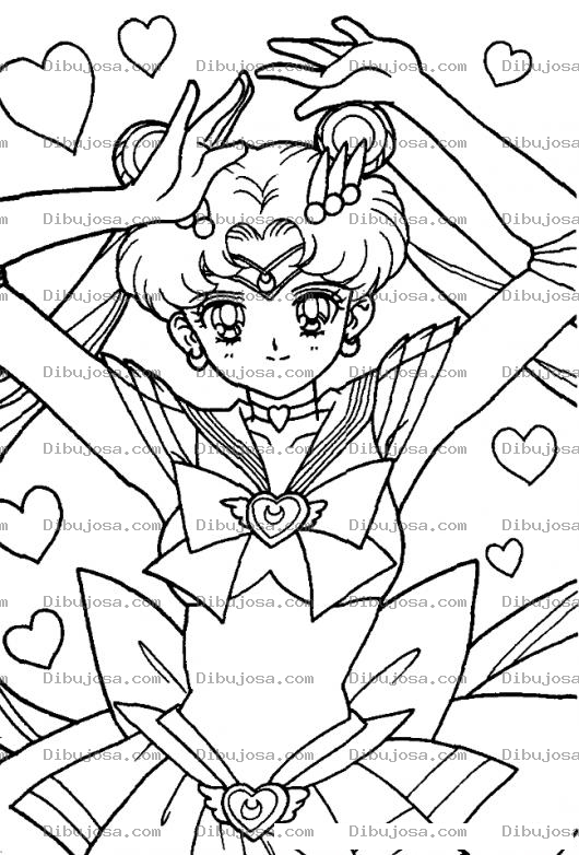 Dibujo para colorear Dibujo De Sailor Moon Para Pintar Y Colorear