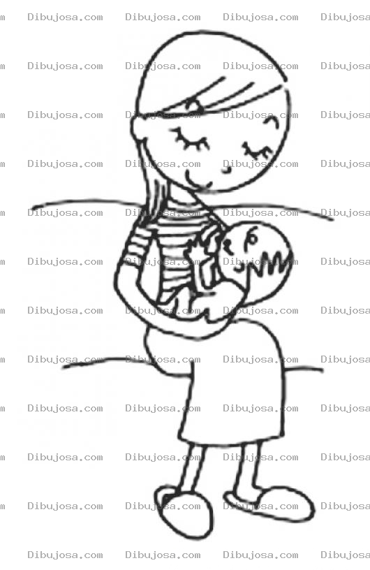 Dibujo para colorear Dibujo De Madre Soltera Dando De Mamar A Su Bebe Para Pintar Y Colorear A Una Madresoltera