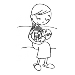 Dibujo para colorear Dibujo De Madre Soltera Dando De Mamar A Su Bebe Para Pintar Y Colorear A Una Madresoltera