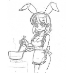 Dibujo para colorear Dibujo De Conejita Cocinando Para Pintar Y Colorear