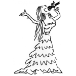 Dibujo para colorear Dibujo De Mujer Cantando Con Microfono Para Pintar Y Colorear