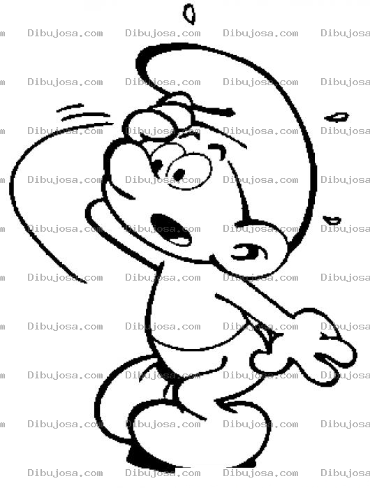 Dibujo para colorear Dibujo De Pitufo Afligido Para Pintar Y Colorear