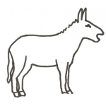 Dibujo para colorear Dibujo De Un Burro Parado Para Pintar Y Colorear