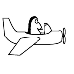 Dibujo para colorear Dibujo De Pinguino En Avioneta Para Pintar Y Colorear