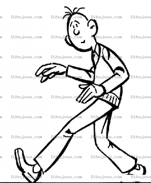 Dibujo para colorear Dibujo De Muchacho Caminando Silenciosamente Con Sigilo Para Pintar Y Colorear Pasos Silenciosos
