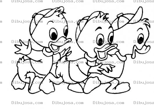 Dibujo para colorear Los Hijos Del Pato Donald Y Daisy
