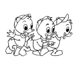 Dibujo para colorear Los Hijos Del Pato Donald Y Daisy