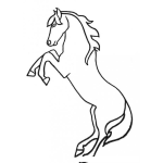 Dibujo para colorear Dibujo De Caballo Parado En Dos Patas Para Pintar Y Colorear