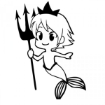 Dibujo para colorear Dibujo De Sirenito Con Tridente Para Pintar Y Colorear