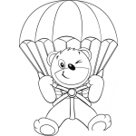 Dibujo para colorear Oso Paracaidista Dibujo De Osito En Paracaidas Para Pintar Y Colorear