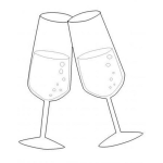Dibujo para colorear Dibujo De 2 Copas Para Pintar Y Colorear Copas De Sidra