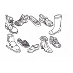Dibujo para colorear Dibujo De Distintos Tipos De Zapatos Para Pintar Y Colorear