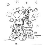 Dibujo para colorear Camion Borracho Dibujo De Camion Tirando Burbujas Para Pintar Y Colorear
