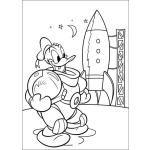 Dibujo para colorear Pato Donald Astronauta Para Pintar Y Colorear