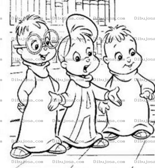 Dibujo para colorear Albin Y Las Ardillas Para Pintar Y Colorear A Alvin Y Sus Ardillitas