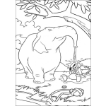 Dibujo para colorear Dibujo De Un Elefante Con El Pato Donald Para Pintar Y Colorear