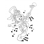 Dibujo para colorear Conejo Batonista Dibujo De Un Conejo Marchando Y Bailando Con Un Baston Para Pintar Y Colorear