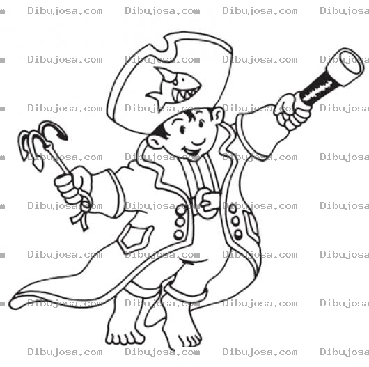 Dibujo para colorear Dibujo De Pirata Sin Zapatos Para Pintar Y Colorear