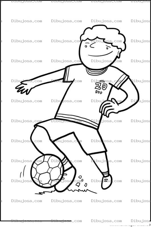 Dibujo para colorear Dibujo De Chico Futbolista Para Pintar Y Colorear