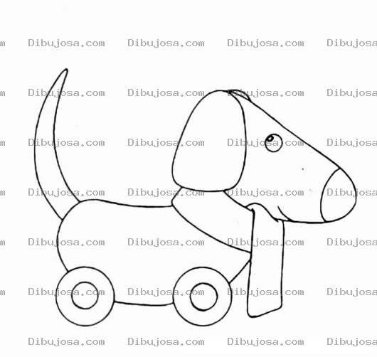Dibujo para colorear Dibujo De Perro Salchica Con Ruedas Para Pintar Y Colorear