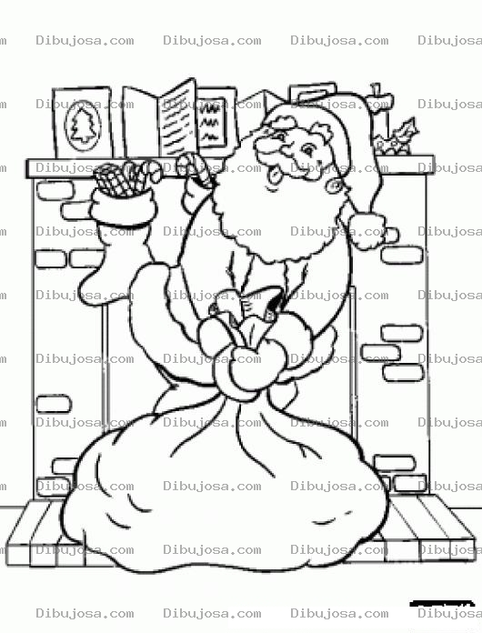 Dibujo para colorear Dibujo De Santaclaus Saliendo De La Chimenea Para Pintar Y Colorear